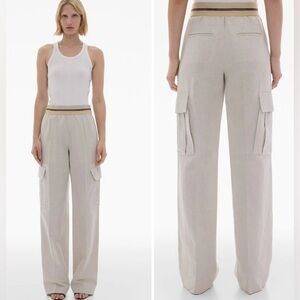 Helmut Lang Pull-On Cotton Linen Cargo Pant NWT